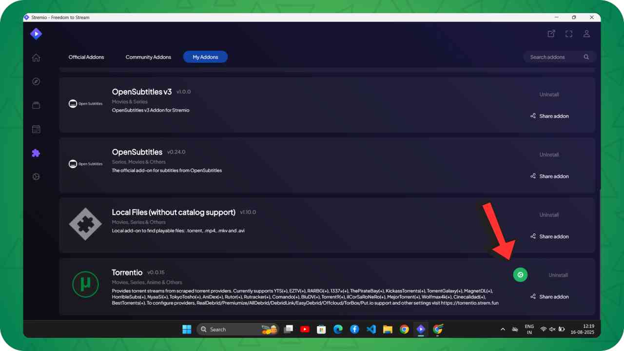 Configure Torrentio