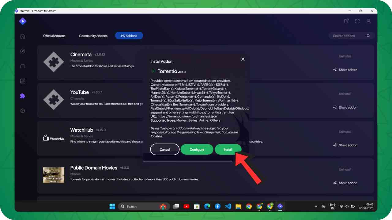Install Torrentio