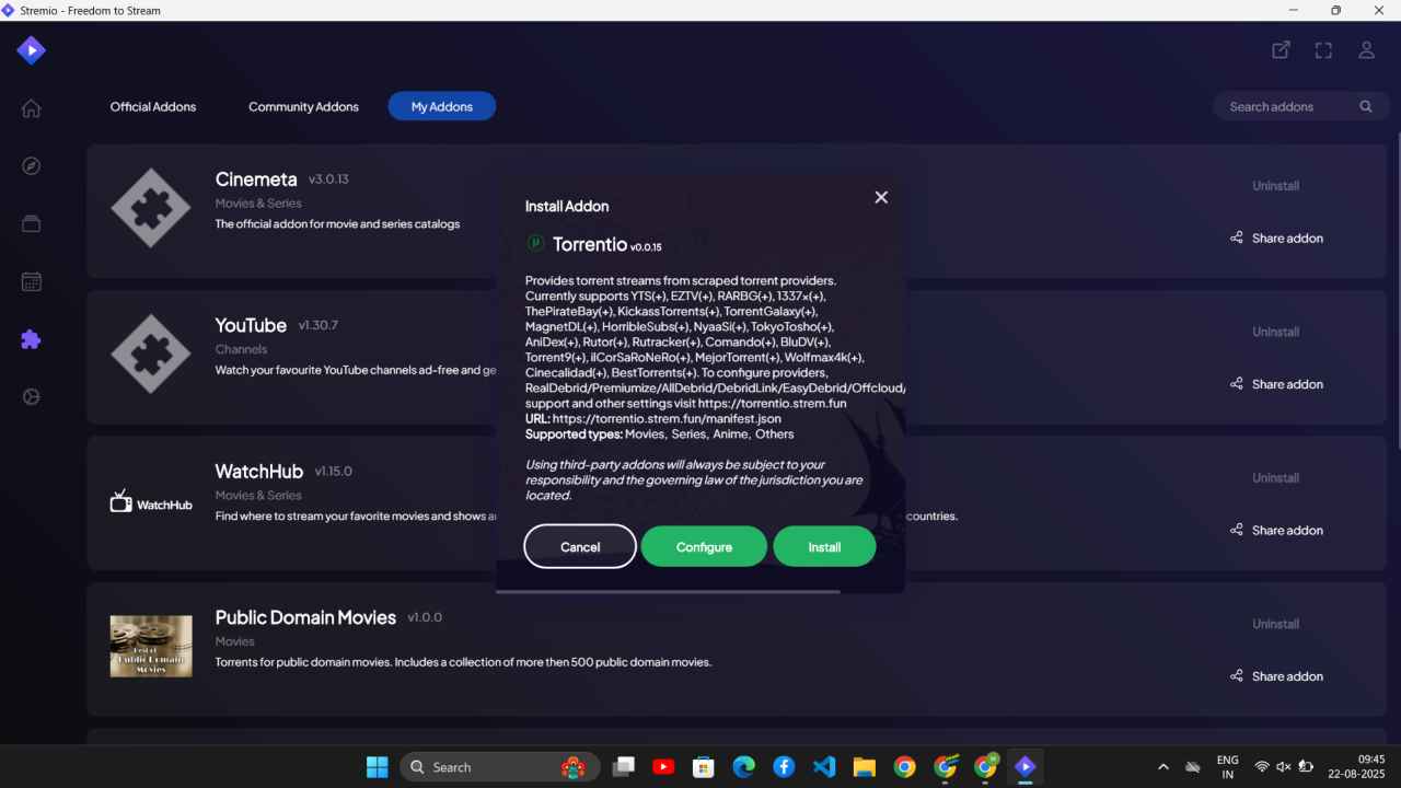 Install Torrentio